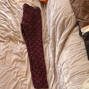 Red and Black Patterned Pants